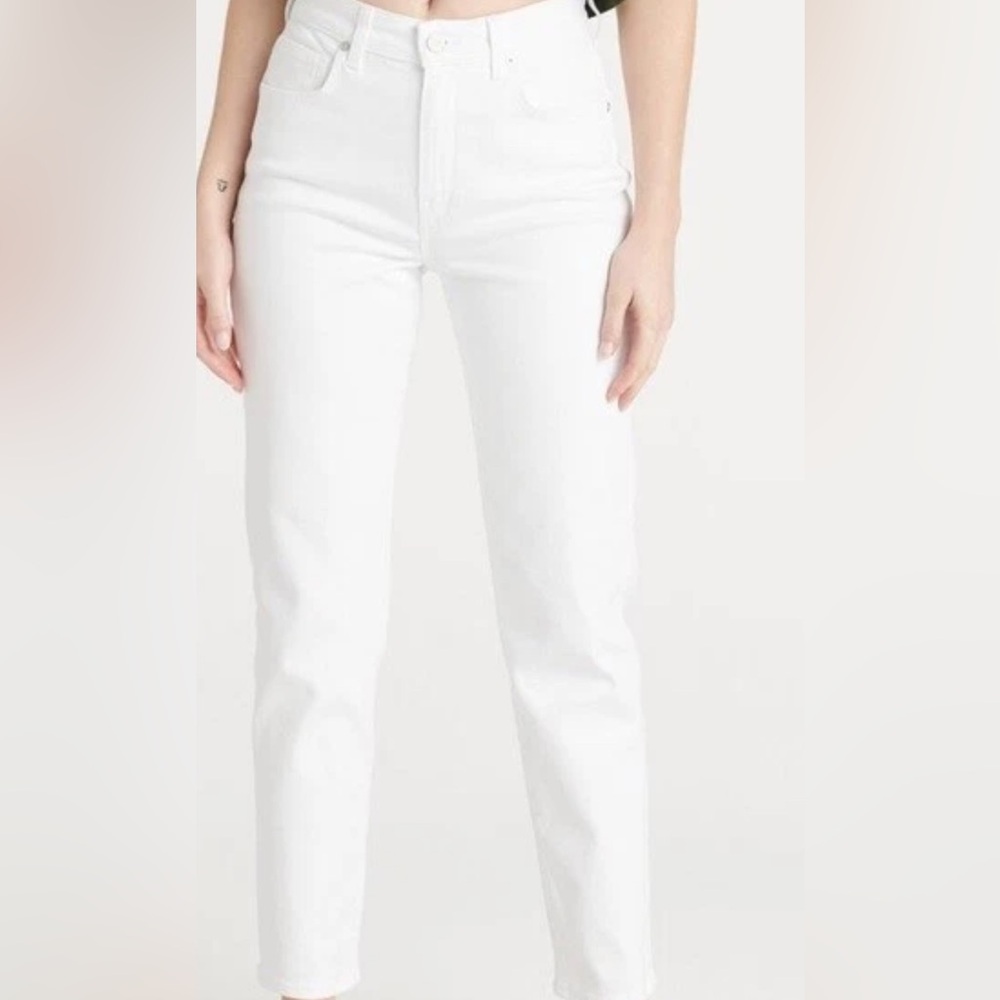 CQY High  Rise White Frayed Hem Jeans forWomen Size 25